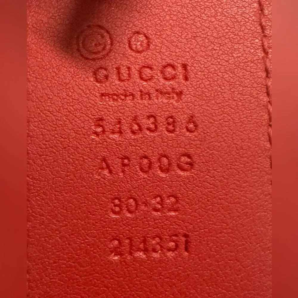 Authentic Gucci Double G Red Leather Belt Preloved